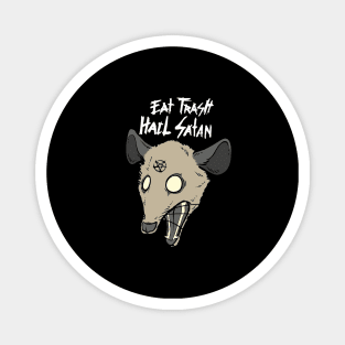 Eat Trash Hail Satan Funny Occult Possum Satanic Pentagram Magnet